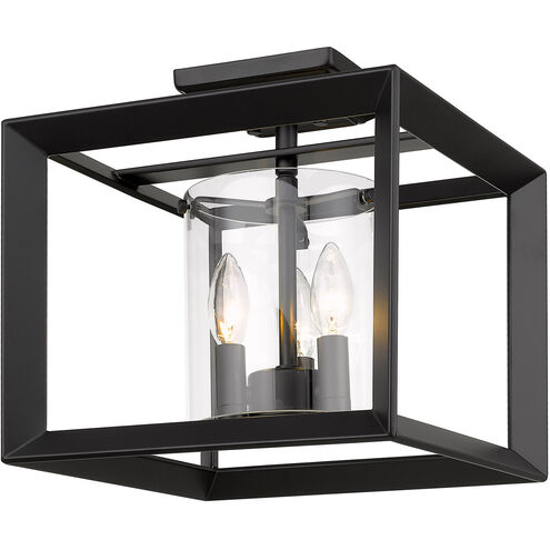 Smyth 3 Light 12 inch Matte Black Semi-flush Ceiling Light